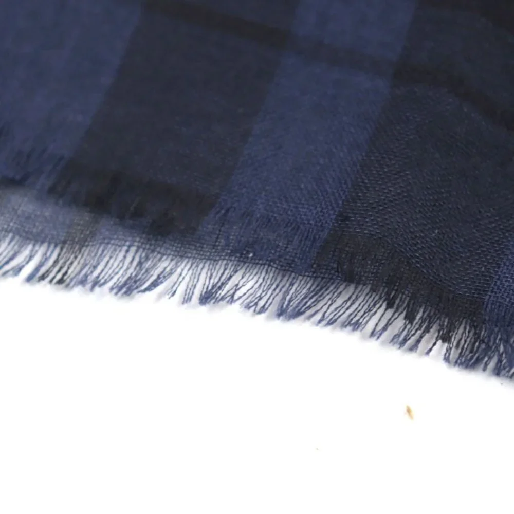 Dior Homme 133 Cashmere Silk Logo Embroidery Checked Scarf